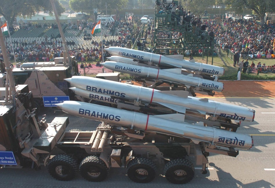 The Brahmos Missile system passes through the Rajpath during the full dress rehearsal for the Republic Day Parade in New Delhi on January 232006 1